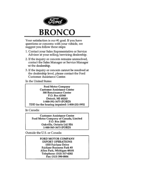1996 Ford Bronco Owner Manual